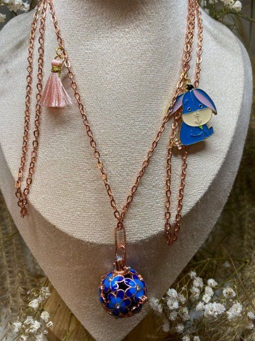 Collier bola bourriquet rose